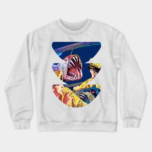 Marine Horror Retro Vintage Design: A Fusion of Fantasy, Sci-Fi, Art, and Comic Book Inspirations Crewneck Sweatshirt